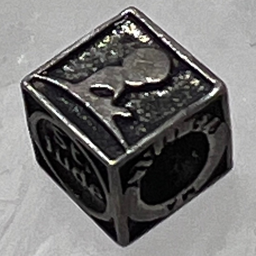 St Jude Cube Bead Charm‎ Sterling Silver Slider Italy 925